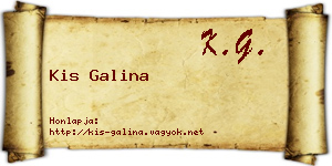 Kis Galina névjegykártya